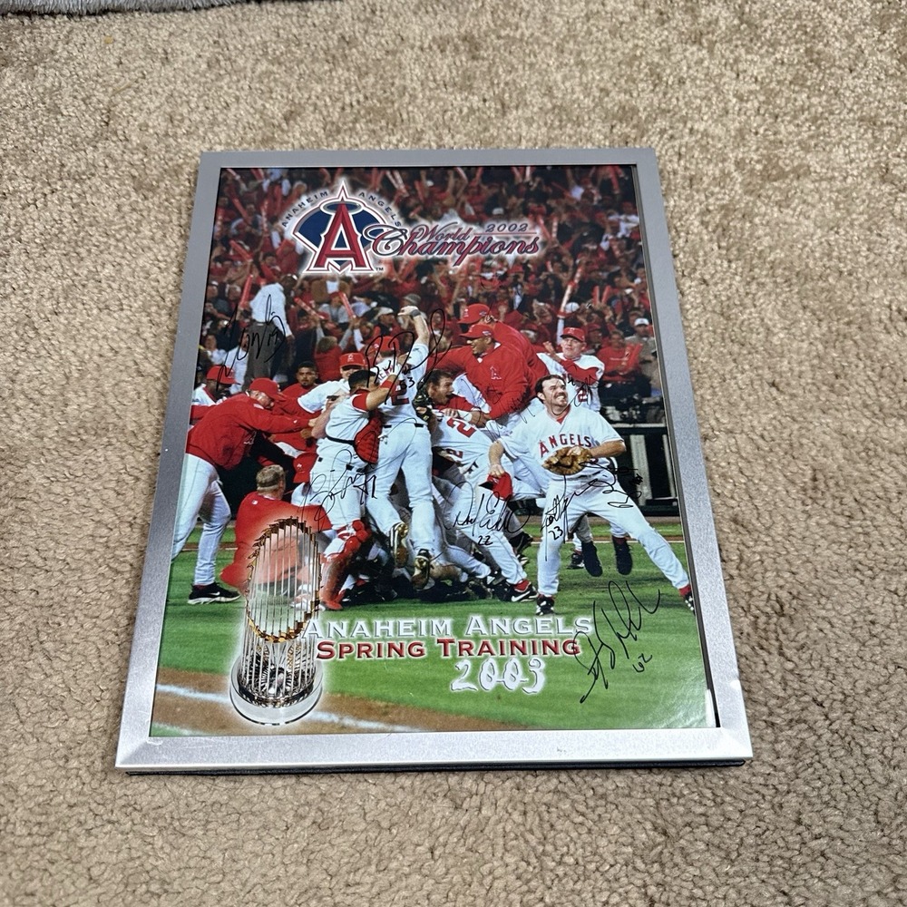 MLB Anaheim Angels 2003 Spring Training Program Signed Framed Memorabilia